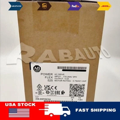 Allen-Bradley 25B-B5P0N104 PowerFlex 525 AC Drive 0.75KW 1.0HP US Free Tax - image 1 of 4