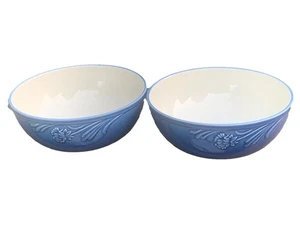 Lenox Poppies Rainbow-Blue/Embossed Design 7" Diameter Set of 2 Bowls RARE - Picture 1 of 13