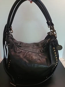 Wanderers Travel Co schwarz Nieten Schulter, Griffe Crossbody Leder Tasche Handtasche - Bild 1 von 14