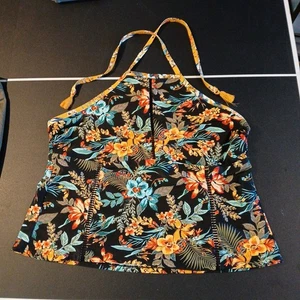 TIME AND TRU Halter Tankini Swimsuit Top Multicolor Floral 2X (20W - 22W) - Picture 1 of 10