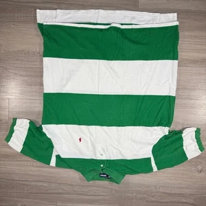 Polo vintage Ralph Lauren sport grande a righe verde bianca USA MAde XL - Foto 1 di 5