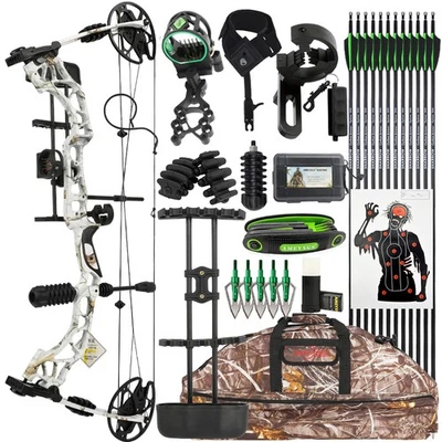 Archery Compound Bow 35-70lbs Alloy Riser Let-off 80% 320FPS BowHunting Shooting - Image 1 of 4