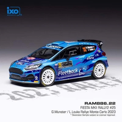 IXO RAM886 1/43 FORD FIESTA MkII Rally2 #25 G.MUNSTER/L.LOUKA Monte Carlo 2023 - Immagine 1 di 4