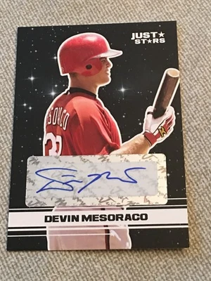 DEVIN MESORACO 2008 Just Minors Just Stars BLACK AUTOGRAPH #9/25 REDS - Image 1 of 2