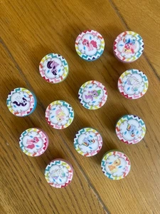 My Little Pony Rainbow Wooden Painted Cupboard Knobs Handles x12 VGC - Picture 1 of 12