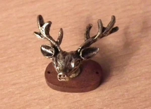 1/12 dolls house miniature Deer Head Wall Plaque Ornament Library Lounge etc LGW - Picture 1 of 1