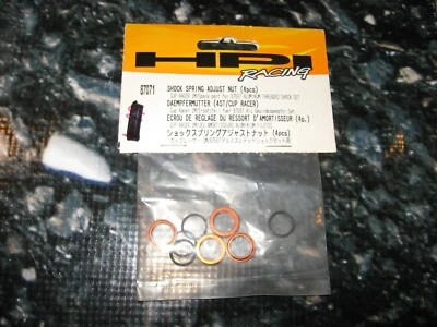RC HPI Cup Racer 1M Shock Spring Adjust Nut Set Aluminum Orange (4) 87071 - Image 1 of 2