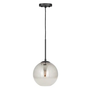 Forte Lighting Callisto 1 Light 13" Mini Pendant, Black/Chrome - 2761-01-04 - Picture 1 of 1
