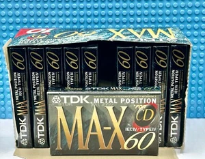 TDK MA-X 60 TYPE IV 1992 EUROPE BOX OF 10 CASSETTE TAPES (SEALED) - Picture 1 of 8