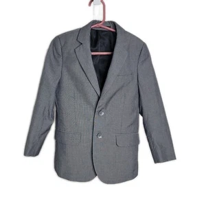 Paisley Slim Fit Boys 2 Button Suit Jacket Blazer Sz 5 Lined Gray - Picture 1 of 5