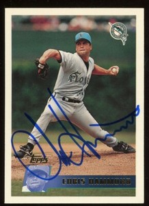 1996 Topps CHRIS HAMMOND Signed Card autograph AUTO REDS MARLINS