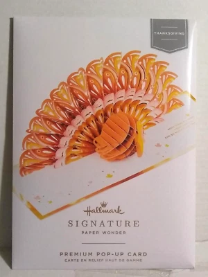 Hallmark Signature Premium Paper Wonder THANKSGIVING TURKEY Pop-Up Card! - Image 1 of 2