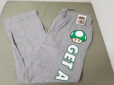 Nuevos pantalones de salón para dormir Nintendo Super Mario Get A Life con cordón. Foto 1 de 3