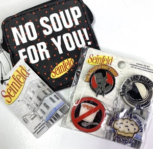 Funko Pop Seinfeld Esmalte Pin Set Y Monedero Sin Sopa Para Ti - Imagen 1 de 7