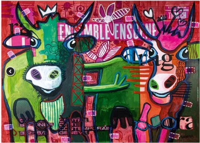 Heye 条纹奶牛 1000 件拼图 Fredi Gertsch 著 — 第 1/2 张图片