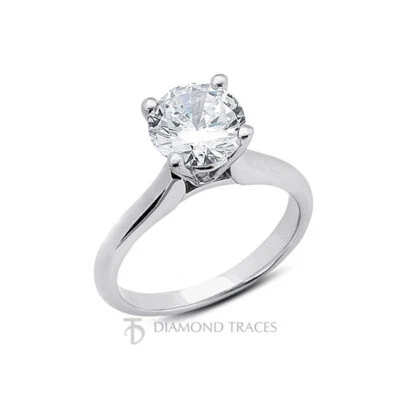 3ct G SI2 Round Earth Mined Certified Diamond 14k Gold Solitaire Engagement Ring - Image 1 of 4