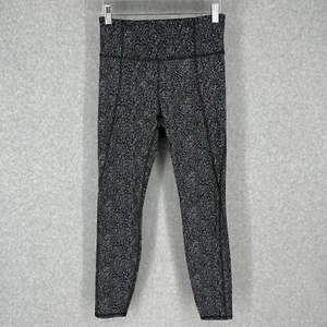 Athleta Lightning Static 7/8 Tight Size S Black White Side Pockets Workout Gym - Picture 1 of 16