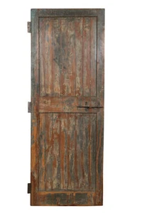 Porta portone in legno massello e ferro da interno o da esterno vecchia e antica - Imagen 1 de 8