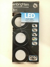 GE Enbrighten LED Puck Lights - Premium - Black, (3 -Pack)