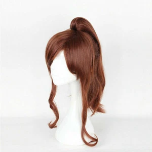 Wig Long Brown Straight Ponytail Bang Synthetic Hair Cosplay Sailor Jupiter 057C - Picture 1 of 4