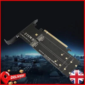 PCIE 3.0 X16 HDD Adapter Controller Supports Raid M.2 NVME SSD Riser Card Metal - Picture 1 of 18