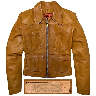 Rare Vintage 1970s East West Musical Instruments Leather Jacket Womens XS/S - Image 1 of 4