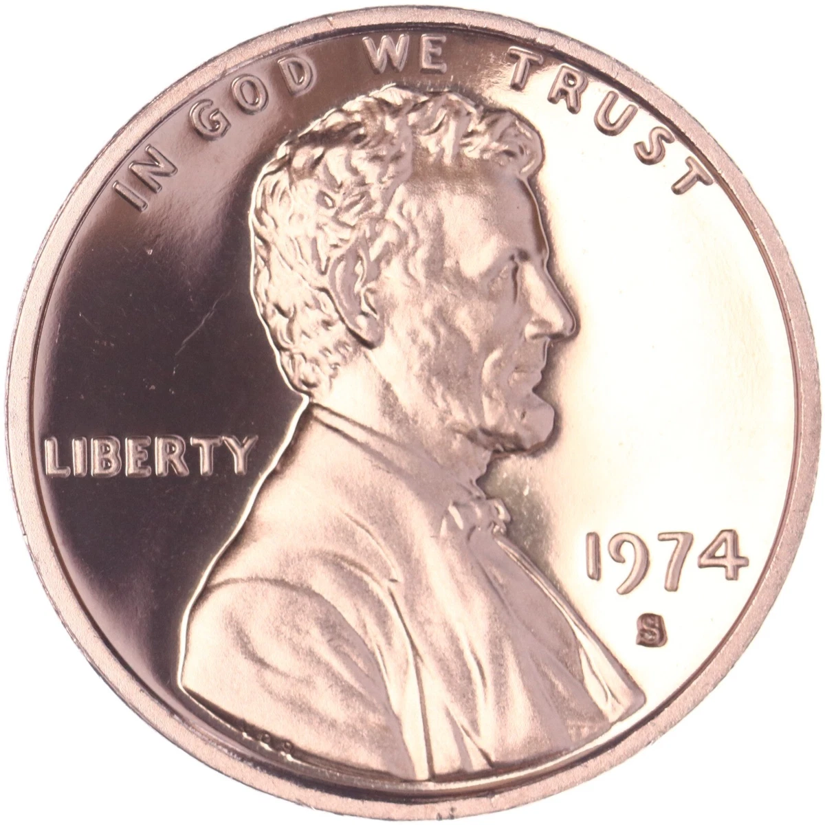シルバー ゴールド アンティークコイン 1974 S Lincoln Memorial Cent Penny C #1617