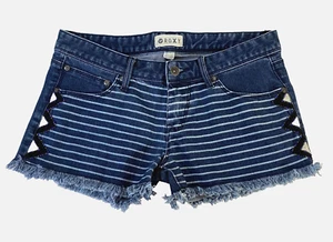 Pantalones Cortos Roxy Contraste Denim Con Cuentas Mujer Talla 28 Multicolor Deshilachado Dobladillo Rayas - Imagen 1 de 20