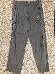 Vintage Nike Basketball Snap Breakaway Tear Track Pants Baggy Black Mens Large - Picture 1 of 9