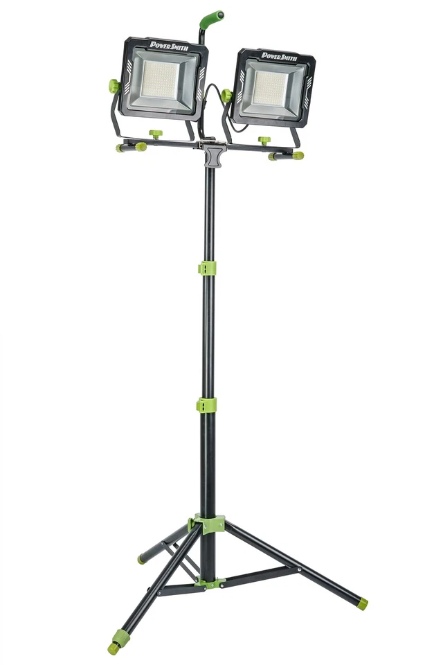 PowerSmith PWLD300T 30000 Lumen LED Work Lights w Stand Metal FlipLock Tripod