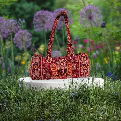 Vera Bradley Small Duffel Bag Carnaby Print Pink Orange Prurple Quilted Cotton - Image 1 of 4