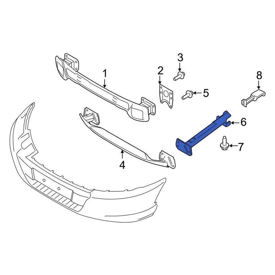For Ford Transit-250 15-19 Ford Front Left Lower Bumper Impact Bar Bracket — 第 1/1 张图片