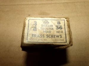 1 Caja De Colección Pheoll Co. Tornillos de Cabeza de Relleno Perforados de Latón 3/8" X 8/36 - Imagen 1 de 3