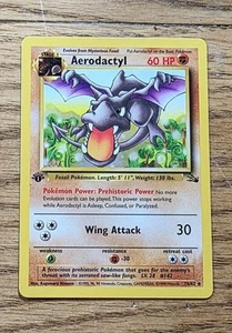 Cartas Pokemon Aerodactyl Fossil 1st 16/62, 1999, casi nuevo. - Imagen 1 de 3