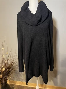 Barefoot Dreams CozyChic Ultra Lite Cowl Neck Hi-Low Tunic Black Size Large - Picture 1 of 9