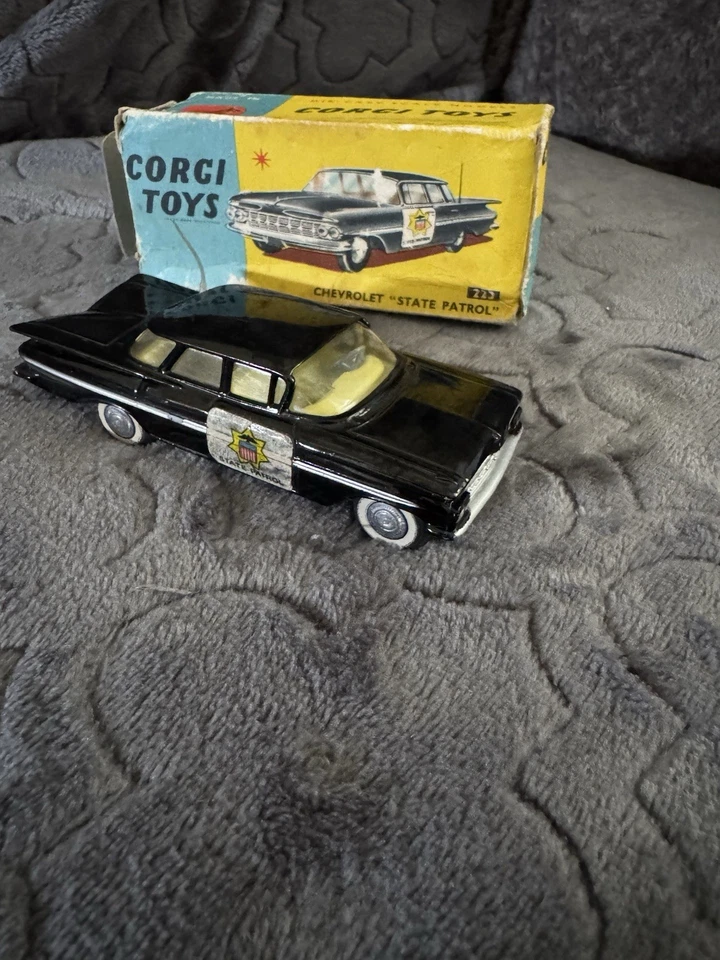 Corgi Toys Chevrolet Impala State Patrol Black Model No.223 1960s Vintage - Image 1 of 4
