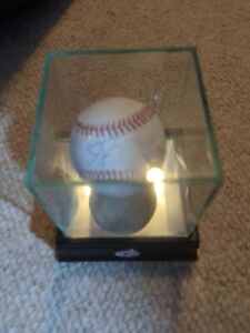 Curt Schilling  Autographed Baseball  W/COA Wooden Display Case Boston Red Sox
