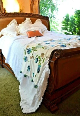 SOFT SURROUNDINGS SOMERSET MATELASSÉ 100% COTTON COVERLET QUEEN WHITE $199 - Image 1 of 4