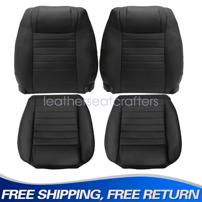 For 2005-2009 Ford Mustang GT Driver / Passenger Bottom / Top Seat Cover Black Foto 1 de 4