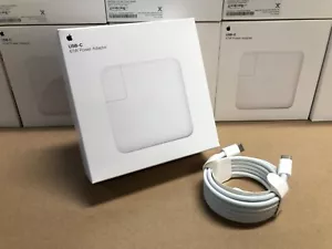 Genuine Apple 61W USB-C Macbook Pro & Air Power Adapter Charger With Cable A1947 - Picture 1 of 11