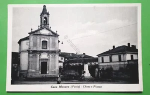 Cartolina - Cava Manara - Pavia - Chiesa e Piazza - 1940 ca. - Picture 1 of 1