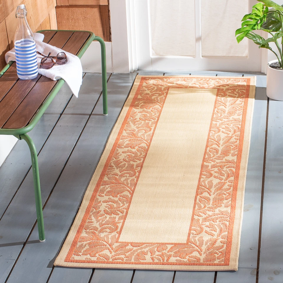 Safavieh Courtyard Terracotta and Natural Runner 2 Ft. x 6 Ft. Rug