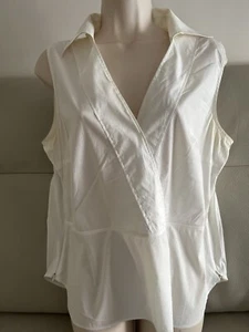 Armani Collezioni Womens Sleeveless Blouse Shirt White Size 16US/48Italian - Picture 1 of 6