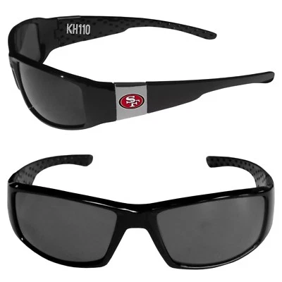 Gafas de sol deportivas de fútbol americano cromadas negras de los San Francisco 49ers NFL-Nuevas Foto 1 de 4
