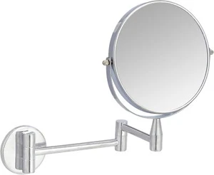 Wall Mount Round Vanity Mirror, 1X/5X Magnification, Chrome, 12.8"L x 10"W - Picture 1 of 5