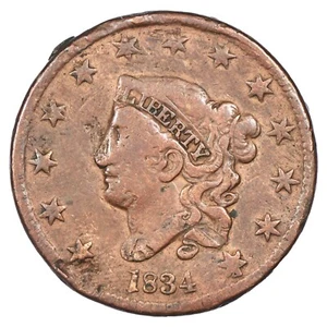 USA - 1 One cent 1834 "Coronet / Matron" Type 1 - Philadelphie - cuivre - KM.45a - Picture 1 of 2