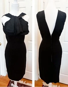 Grenelle Estevez Vintage 1950s Dress / Low Back / Size 2? / Raw Silk / RARE!  - Picture 1 of 20