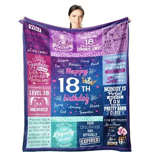 18th Birthday Gifts for Girls - 18th Birthday Decorations for Girl 50x40 Bl - Picture 1 of 8