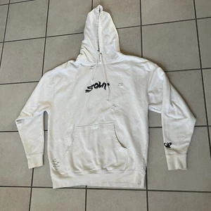 Olivia Rodrigo Tour Sweatshirt Sour Distressed Cream Black Graphics Size XLarge - Picture 1 of 11