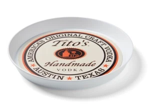 Tito’s Handmade Vodka 16" ROUND SERVING TRAY W/NON-SKID RUBBER BASE - Picture 1 of 1